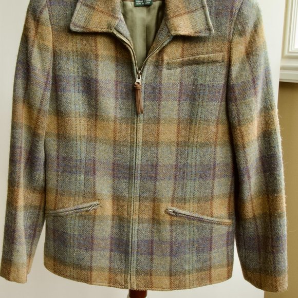 Ralph Lauren Green Label Check Zipper Blazer Jacket Petite 2P--Excellent Conditi - Picture 2 of 11